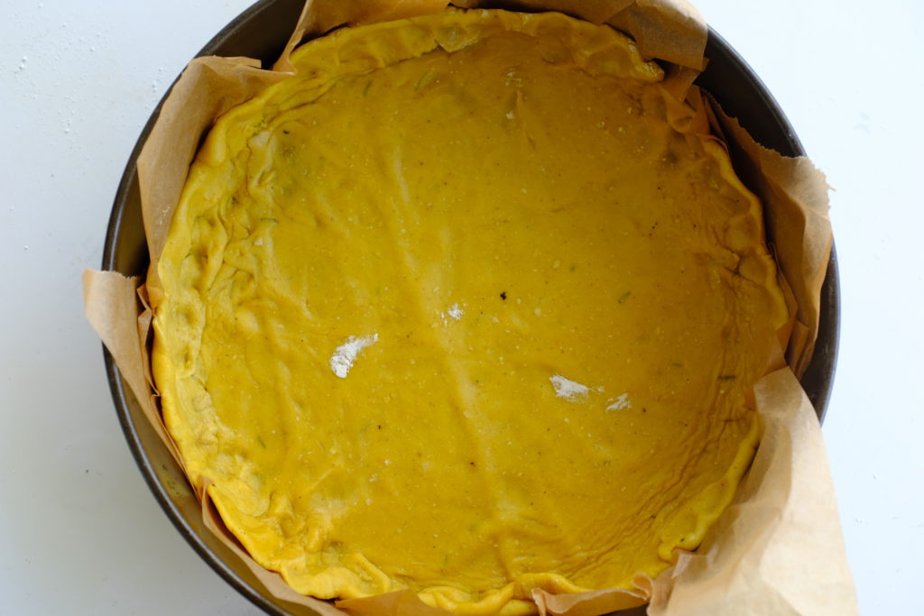 Pâte à tarte sans beurre avant cuisson
