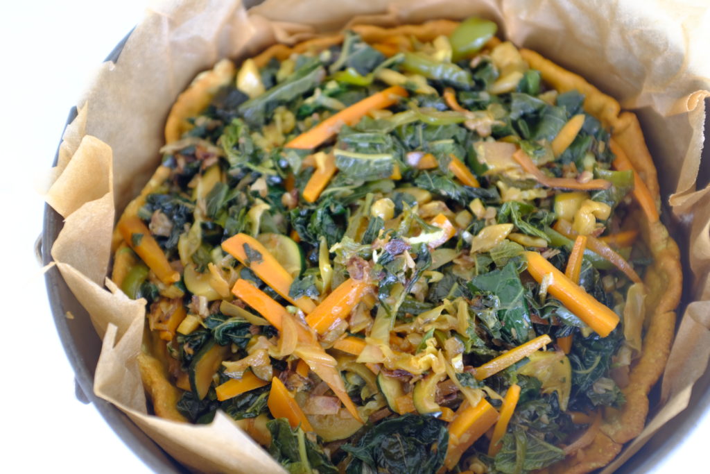 Préparation de la tarte aux légumes