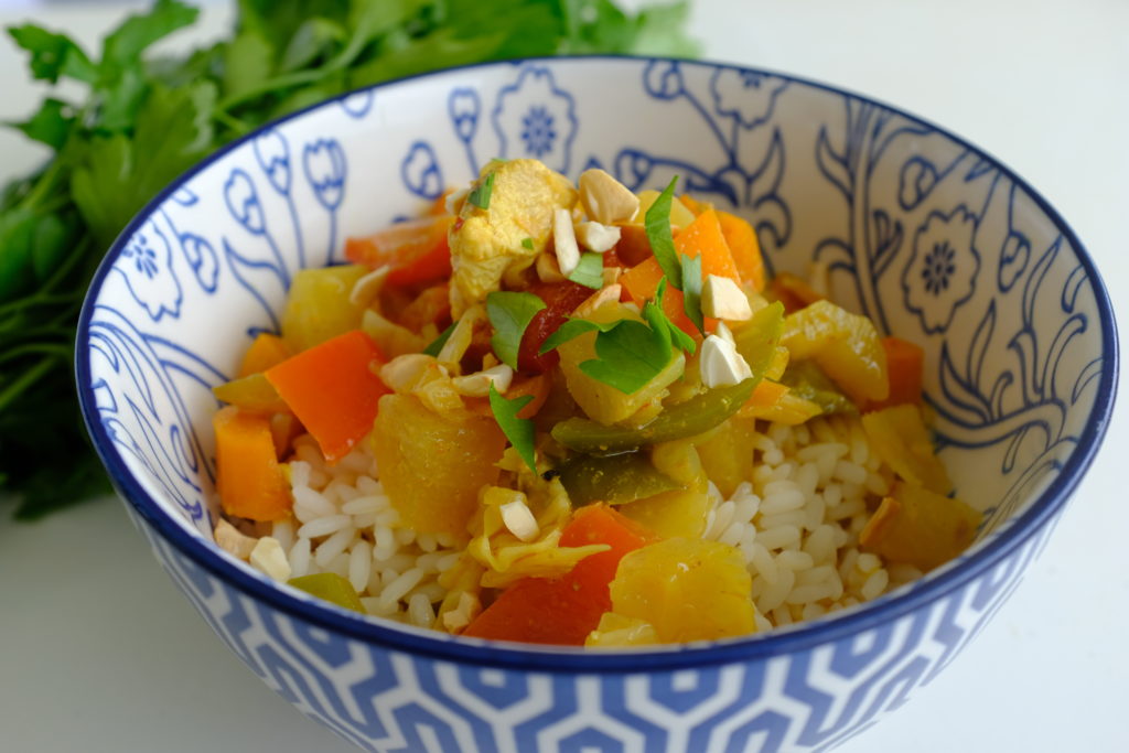 Savoureux curry rouge de poulet