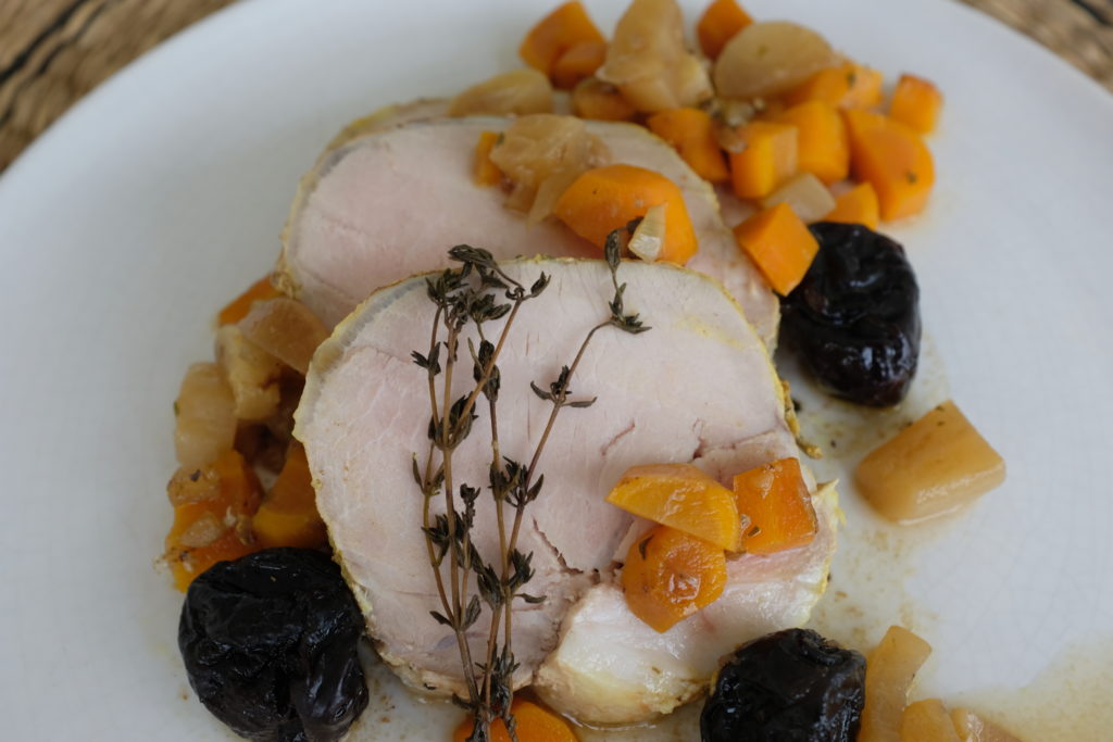 Tranches de rôti de porc aux pruneaux