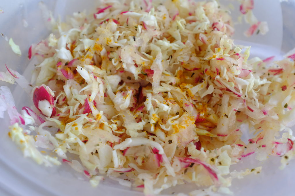 Melange de legumes, sel et epices