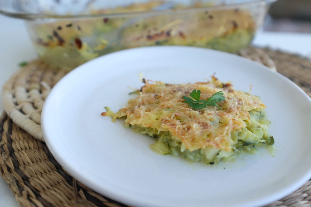 Part de gratin de courgettes